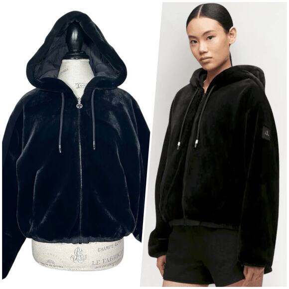 Moose Knuckles | Women | Quilted Eaton Bunny Black Reversible Faux Fur Coat | XS - Picture 1 of 16